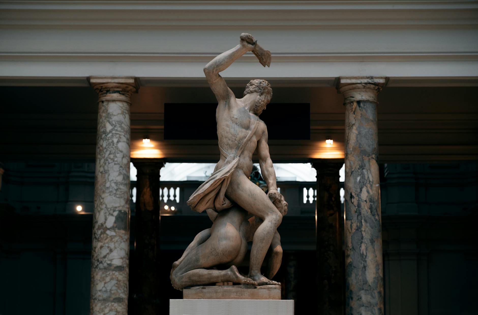 marble sculpture samson slaying a philistine in the victoria and albert museum